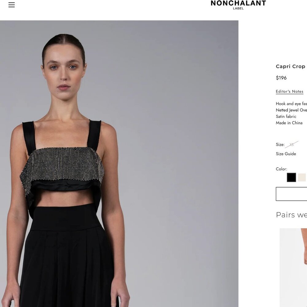 Capri Crop by Nonchalant - Black - sequin crop top